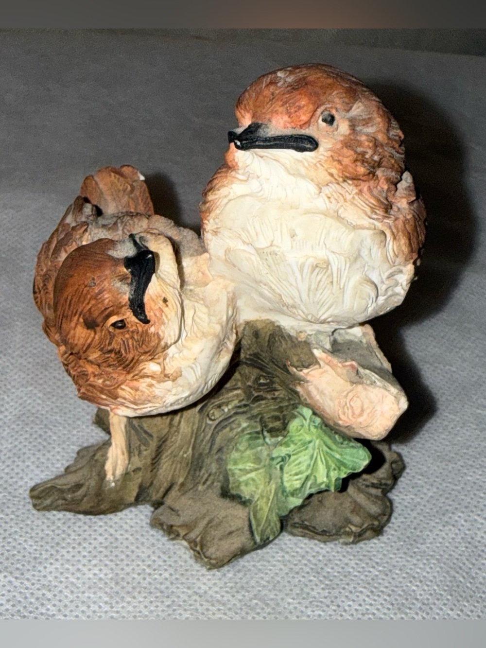 Enesco Woodland Critters Basso Bird Figurine Hand Painted Resin Signed 1987